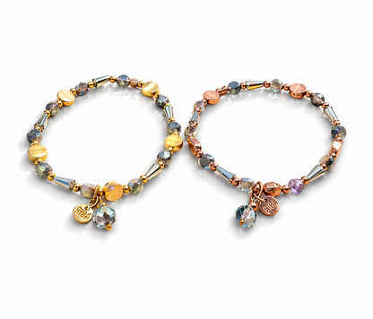 Armband elastisch Hellblaue Transparente Goldene Roségoldene Trend 2026 Biba