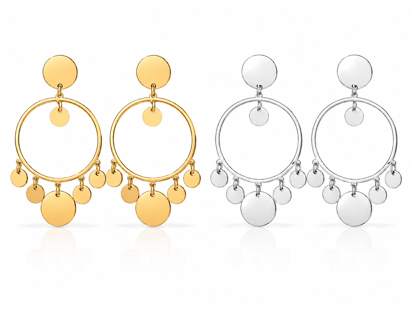 Ohrhänger Ohrringe Silber- Goldfarben nickelfrei Statement Trend Sommer Yehwang