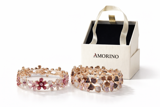Armband Elastisches Armband Blumen Motiv Kaffeeflowers Pink-Daisy´s Amorino