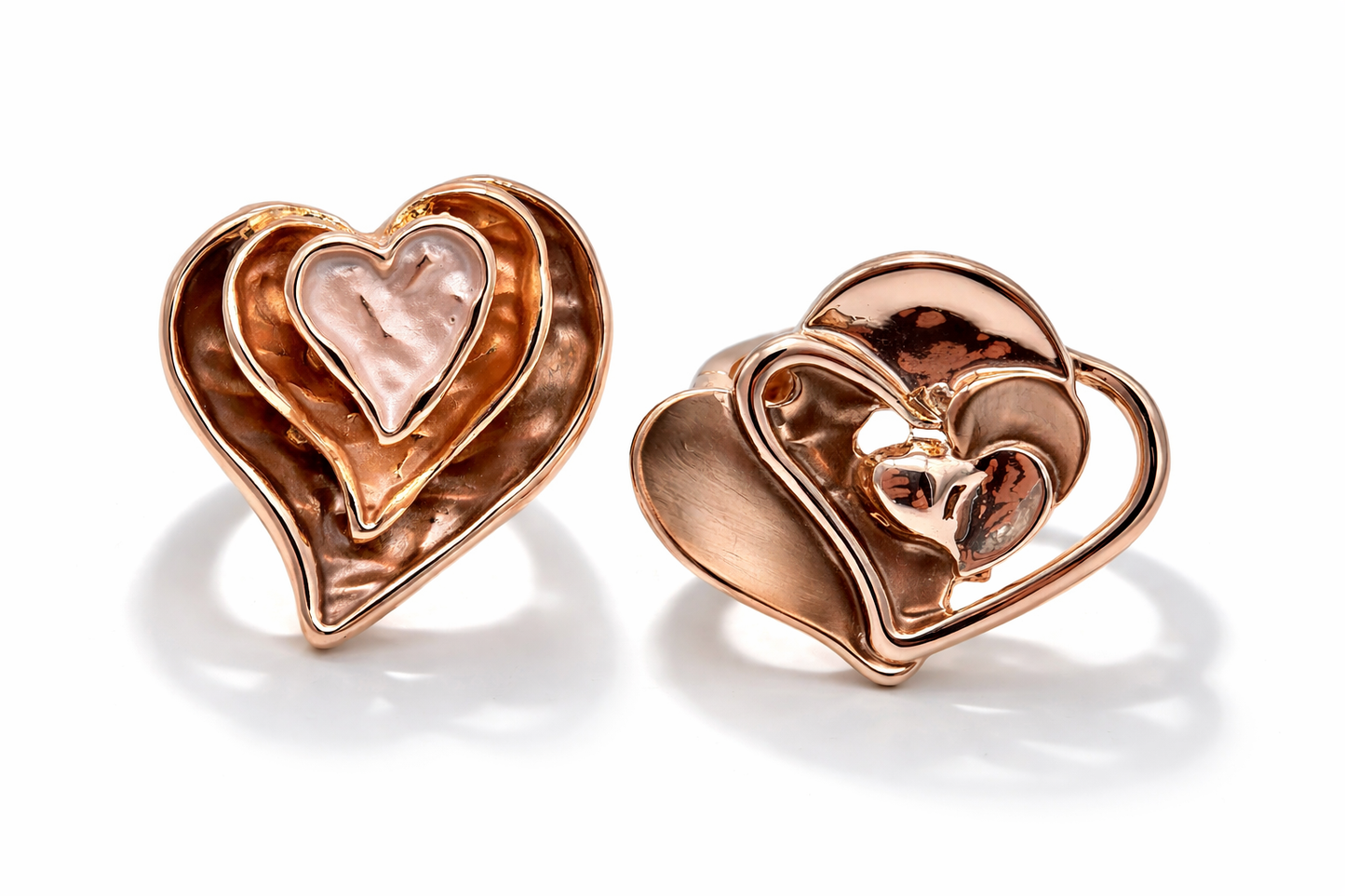 Ring Elastischer Ring Emailliertem Volant Herzen Liebe Romantik Amorino