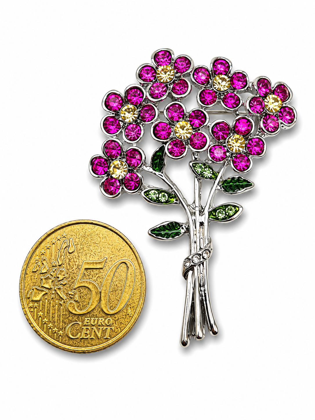 Brosche Blumen Lebensbaum Sonnenblumen Tulpen Biedemeier