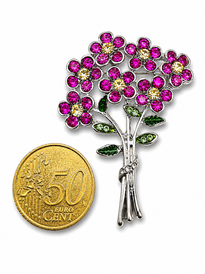 Brosche Blumen Lebensbaum Sonnenblumen Tulpen Biedemeier