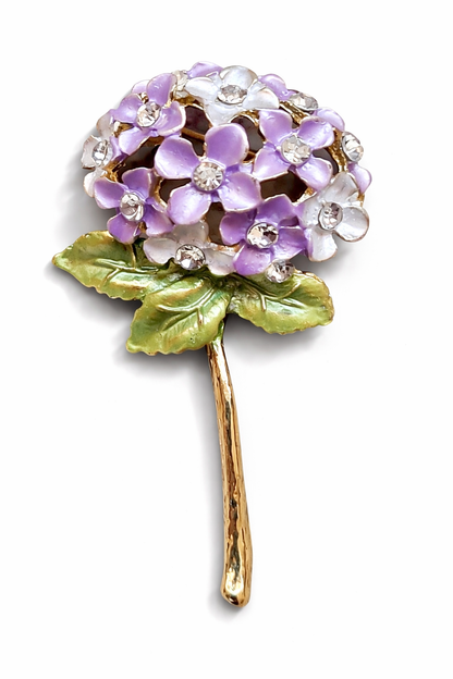 Brosche Hortensie Anstecknadel Lila Blau Rosa Weiß Garten Strauch