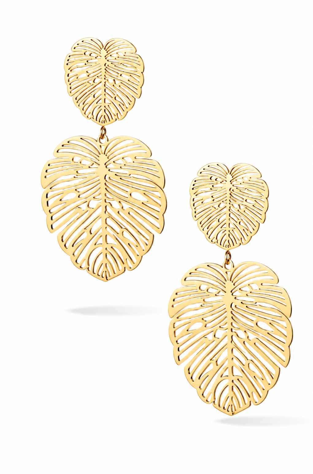 Ohrringe Blatt Blatt Silberfarben Edelstahl nickelfrei Tropen Blatt Yehwang