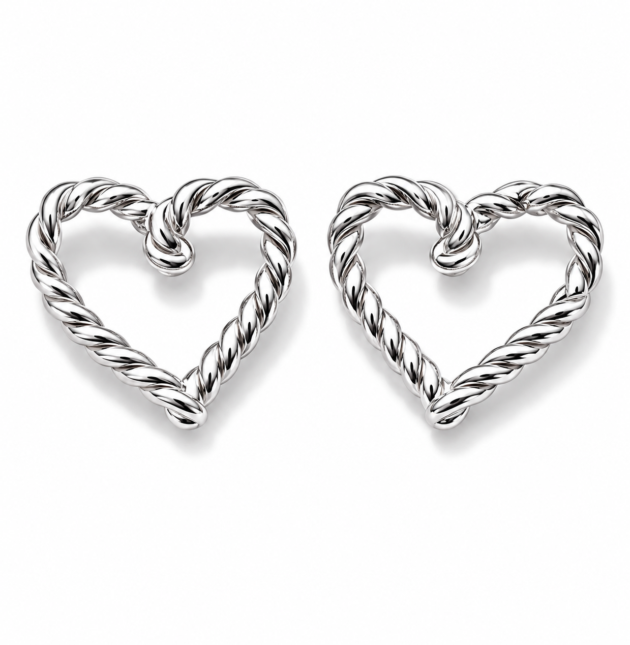 Ohrstecker Gedrehte Herzohrringe nickelfrei herz liebe Romantik Yehwang