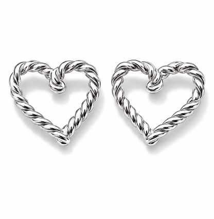 Ohrstecker Gedrehte Herzohrringe nickelfrei herz liebe Romantik Yehwang