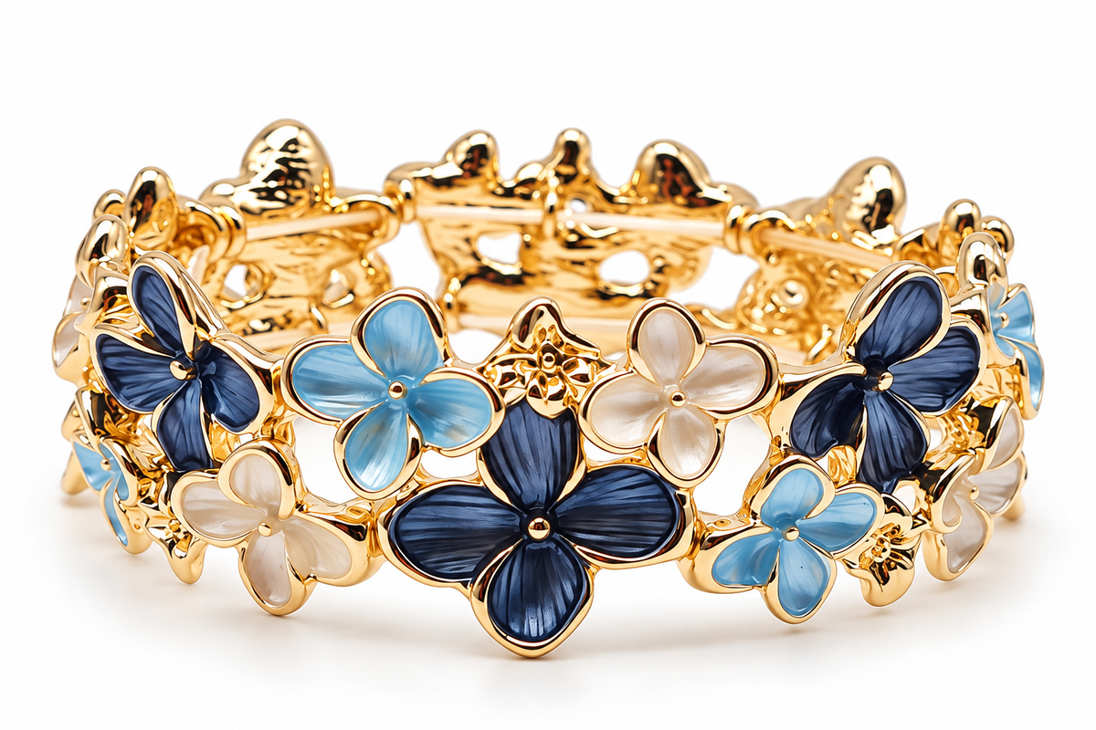 Armband Elastisch Blumen Floral Pastell Ardoné Nickelfrei