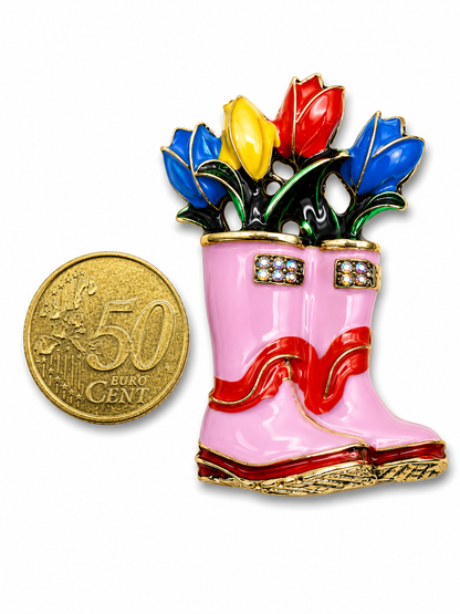 Brosche Blumen Lebensbaum Sonnenblumen Tulpen Biedemeier