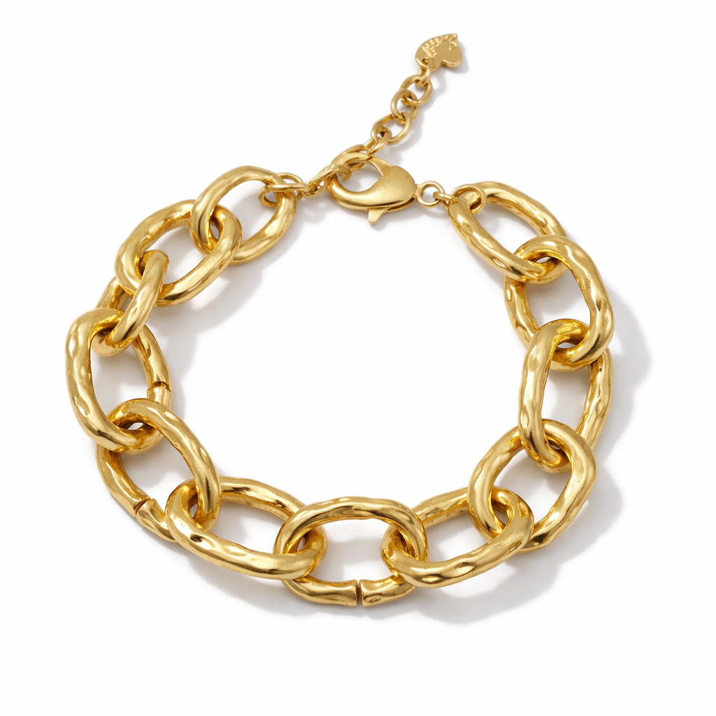 Armband Matt Gold, Gliederkette 17,5 cm Trend Luxus Elegant Chique Nickelfrei Sweet7