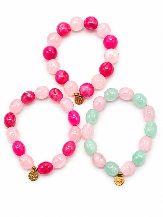 Armband Pink Rosa Türkis elastisch Sommer Urlaub Happy Liet & Joliet