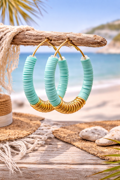 Creolen Muschelkralen verschiedene Farben Ibiza Sommer Trend 2026 WAUW