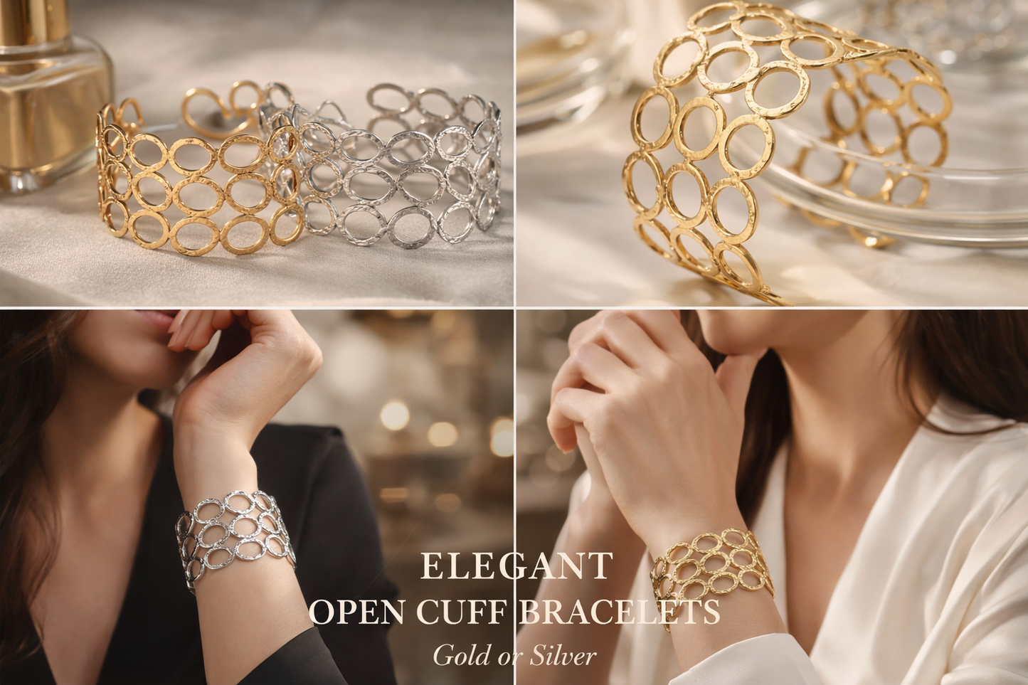 Armreif in Goldfarben Silberfarben Kreise 2026 Nickelfrei Trend Ardoné