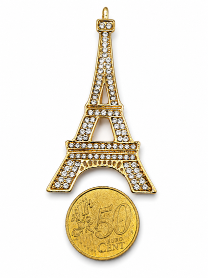 Brosche Paris Musik Tanz Mode Eleganz Eifelturm Straß Magie