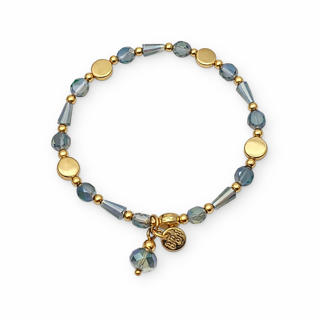Armband elastisch Hellblaue Transparente Goldene Roségoldene Trend 2026 Biba