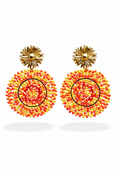 Ohrhänger Happy Sunshine Ohrringe Hellblau Orange Mandala nickelfrei happy Yehwang