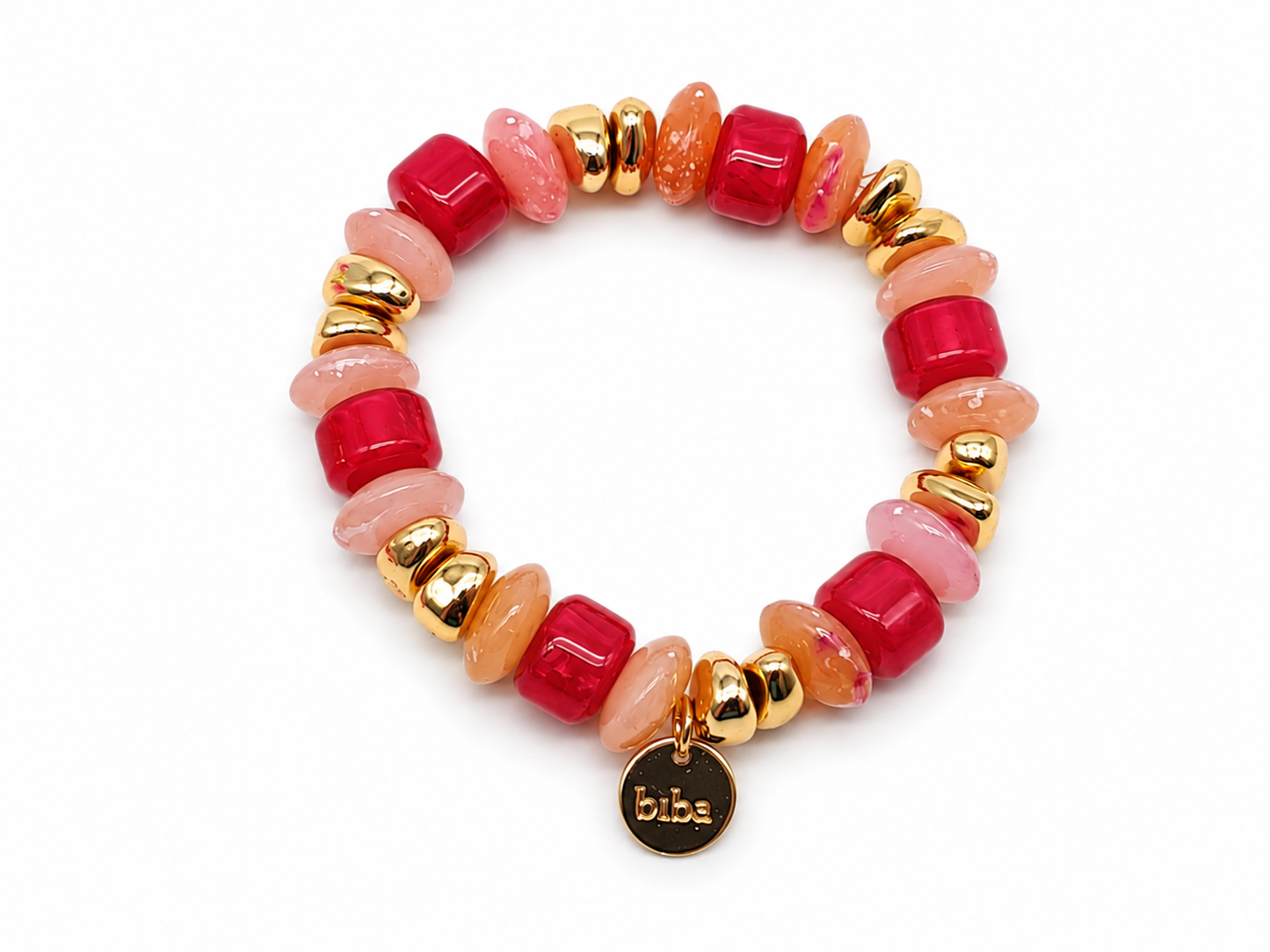 Armband elastisch Biba Sommer Resin Rosa Gold oder Pink Gold