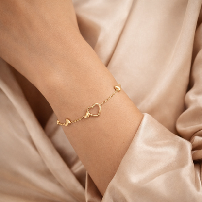Armband „All you need is love“ Filigran Herzchen Liebe Romantik Nickelfrei Yehwang