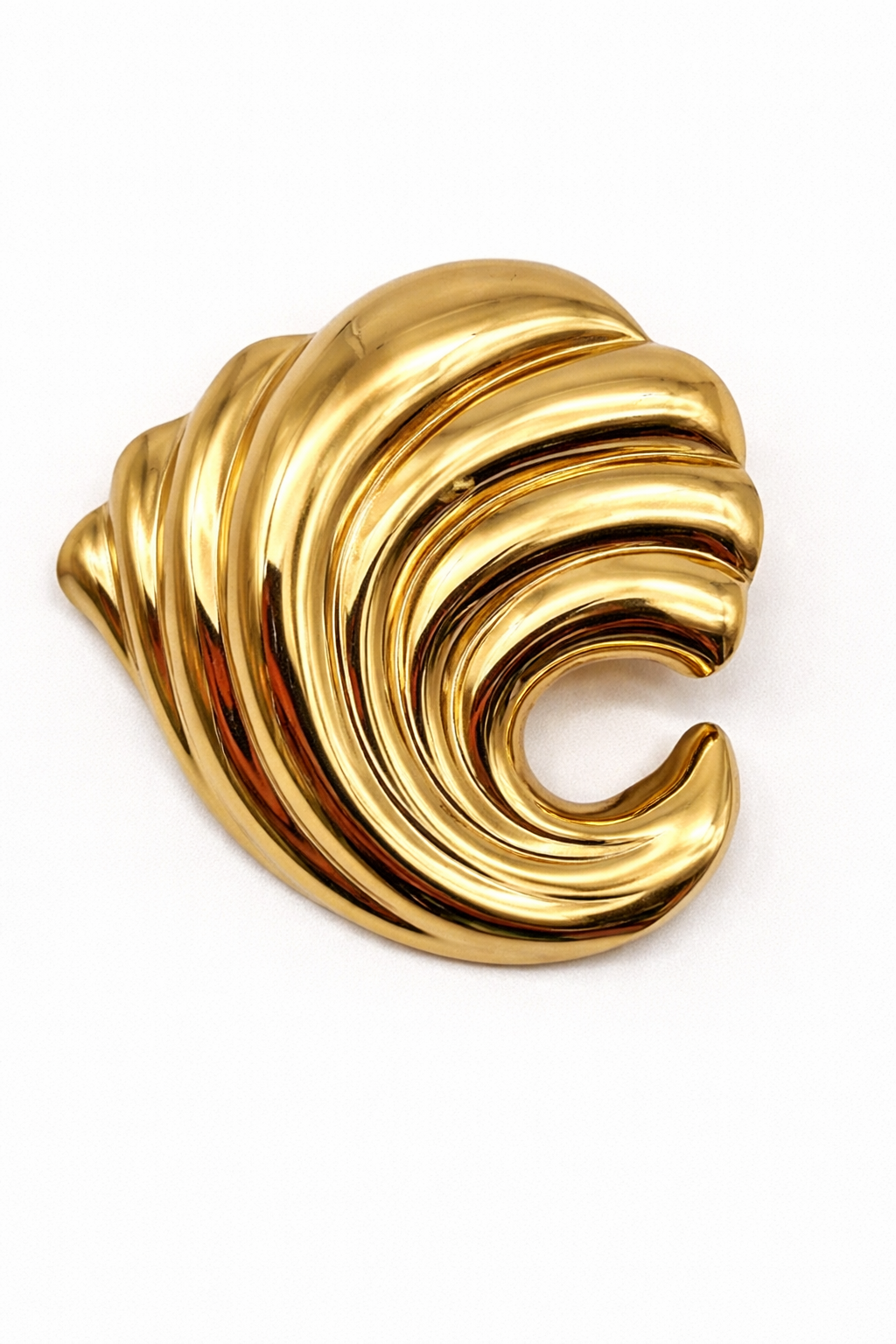 Brosche The Wave Organisch Welle Goldfarben Silberfarben
