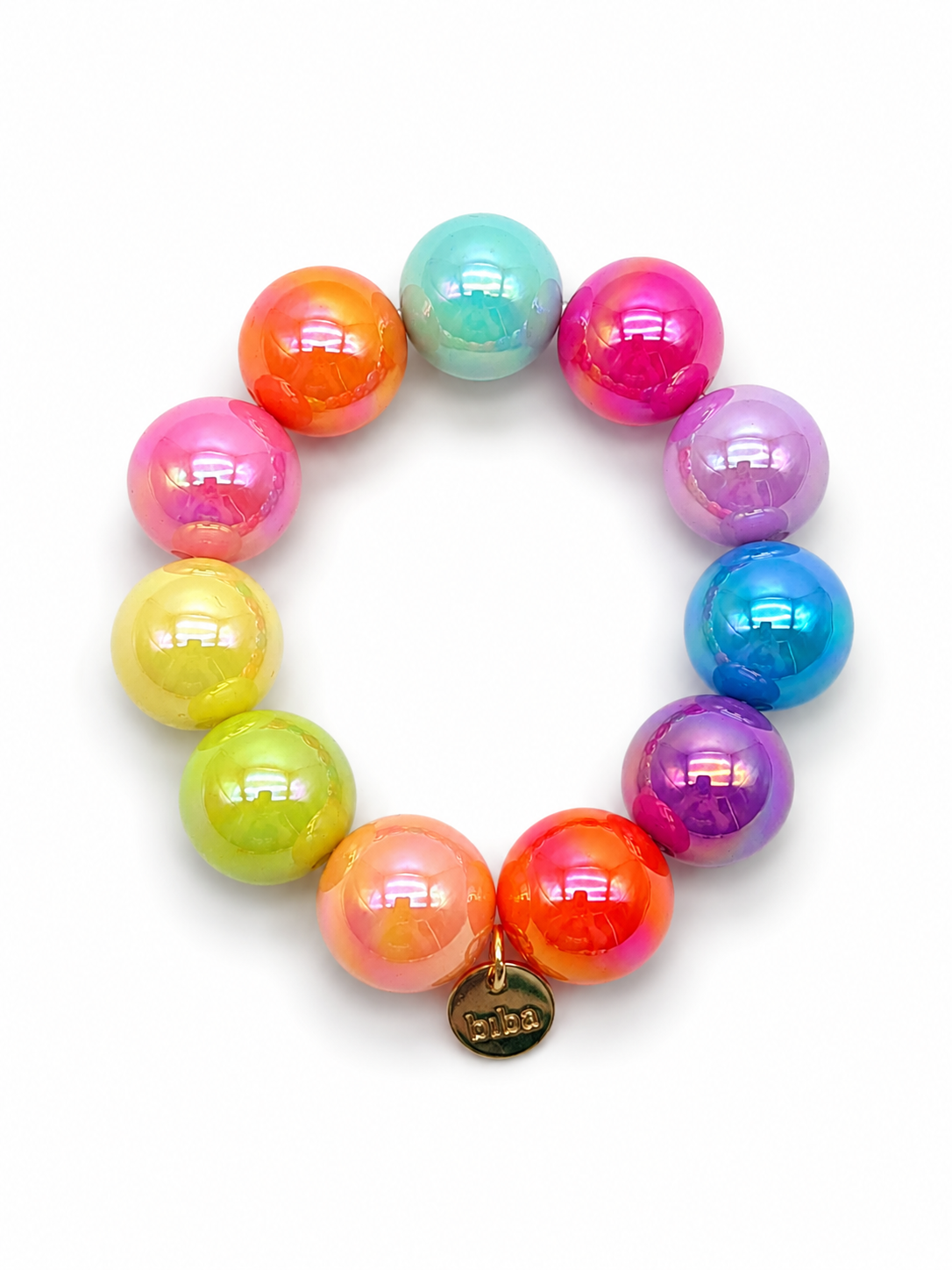 Armband elastisch Space Beads 2,0 Cm verschiedene Farben Biba