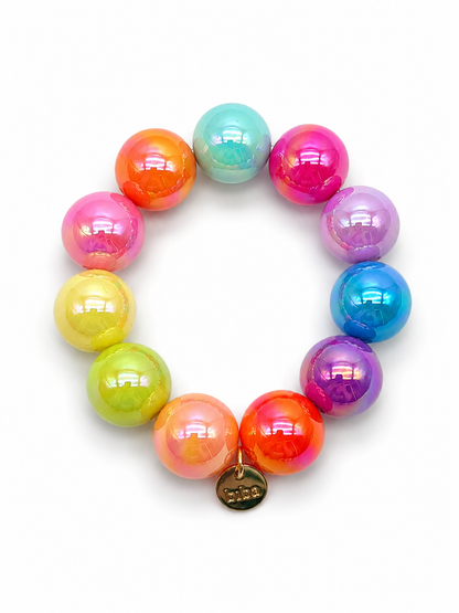 Armband elastisch Space Beads 2,0 Cm verschiedene Farben Biba