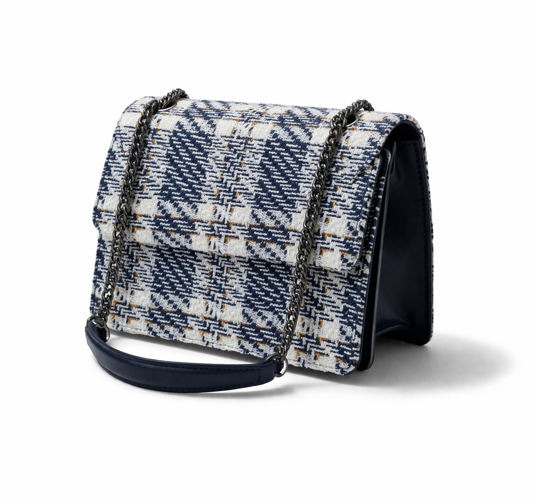 Tasche Handtasche Umhängetasche Ines Delaure Tweed elegant stilvoll trend