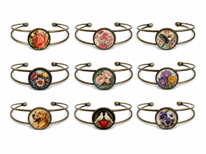 Armband Armreif Jugendstil Glas Cabochon Armreif  the Divine Iguana