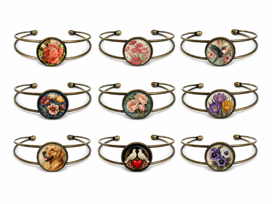 Armband Armreif Jugendstil Glas Cabochon Armreif  the Divine Iguana