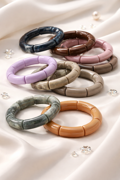 Armband elastisch Retro nickelfrei Acryl verschiedene Farben Trend 2026 Yehwang