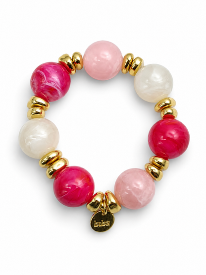 Armband Farben Treasures Space Beads elastisch Nickelfrei Biba Goldfarben