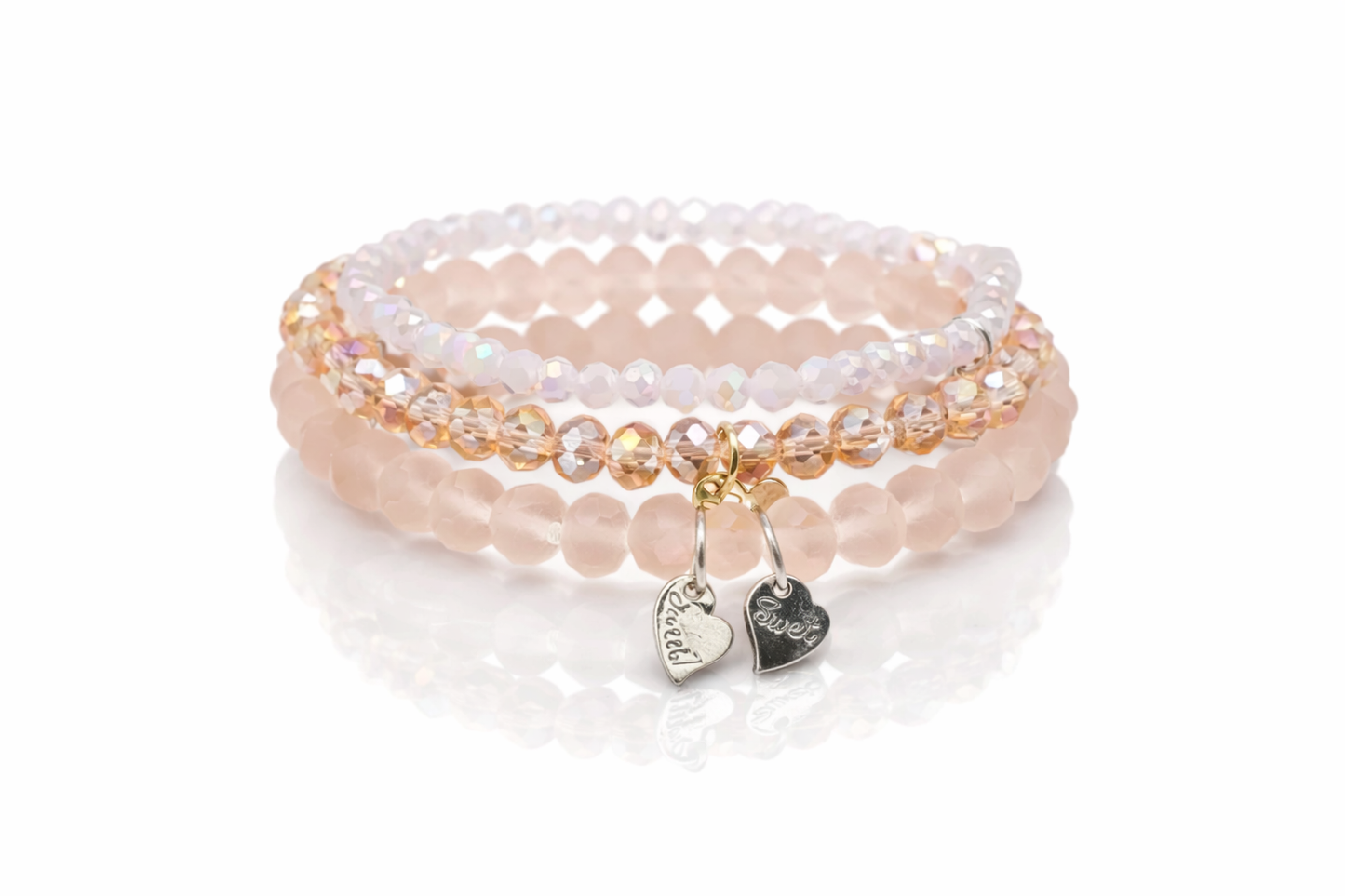 Armband elastisch icy-rosa elegant dezent Set 3 Nickelfrei Sweet7