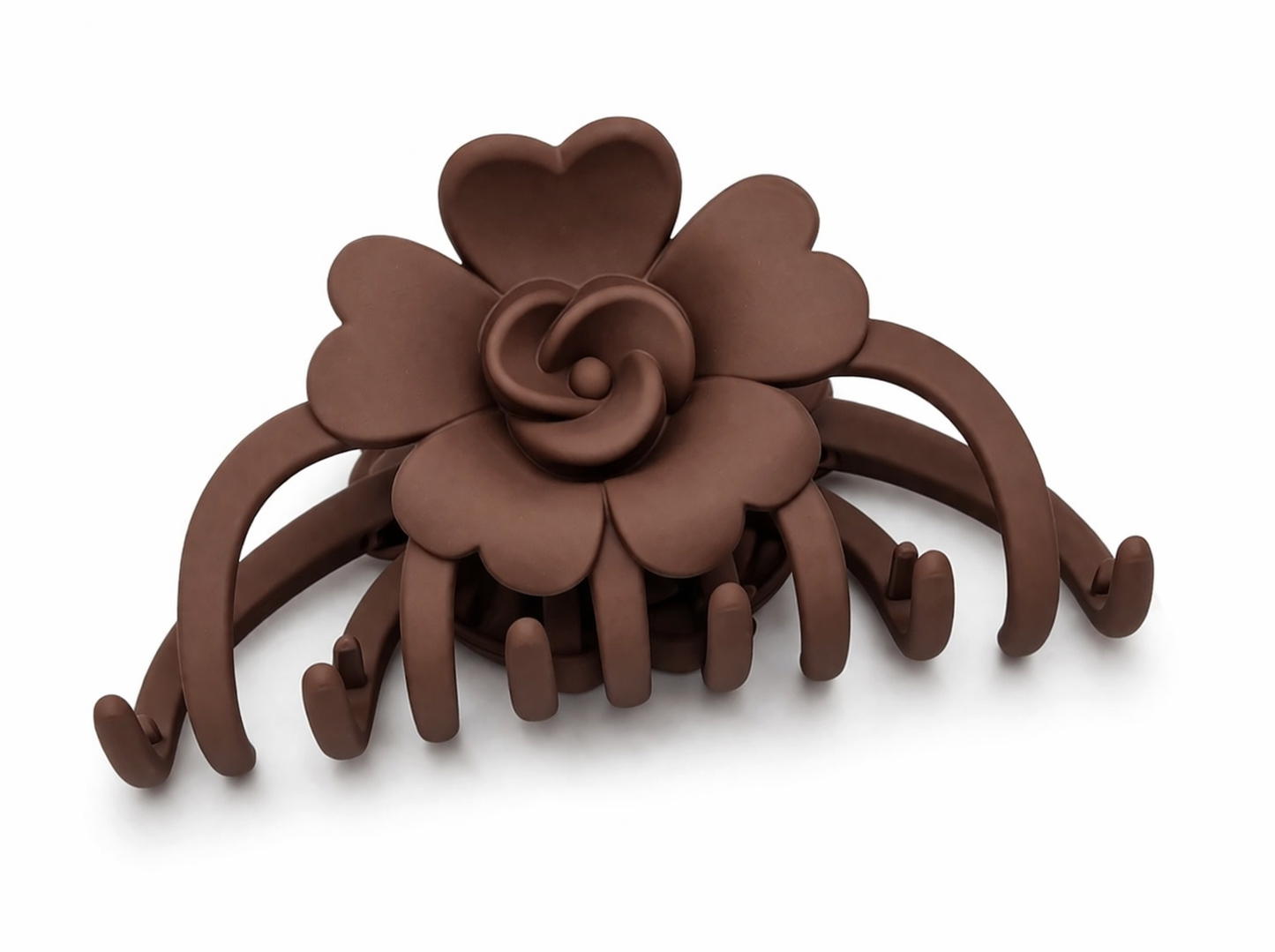Haarklammer Haarschmuck Blume Braun Jeans Rosa Altrosa Yehwang