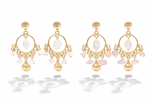 Biba Ohrringe Ohrhänger beige Goldfarben nickelfrei hightlight elegant party