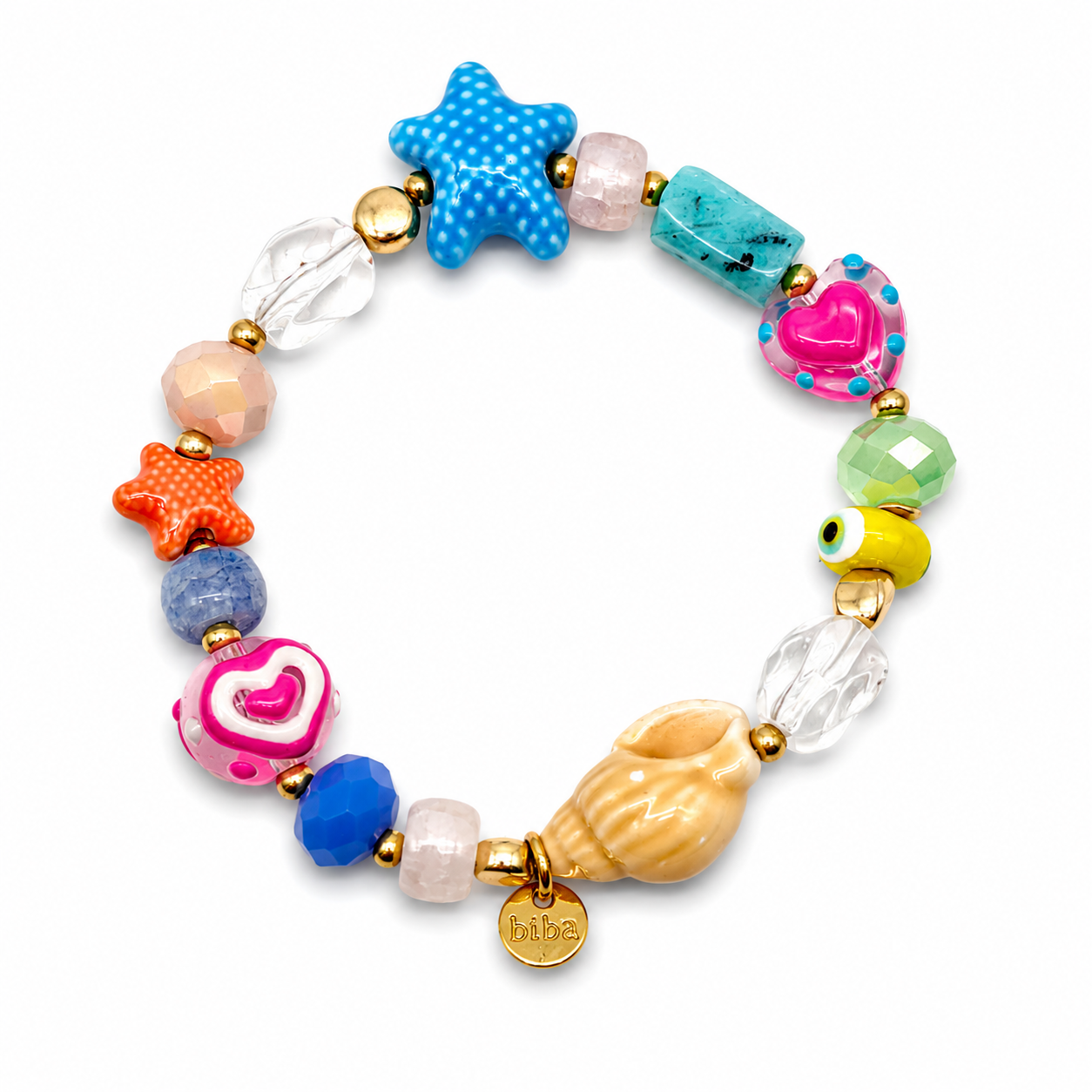 Armband elastisch Biba Ocean Suprice Fische Seestern Muschel