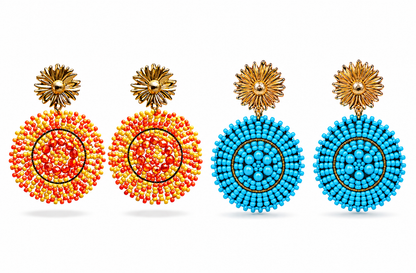 Ohrhänger Happy Sunshine Ohrringe Hellblau Orange Mandala nickelfrei happy Yehwang