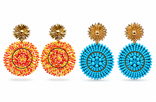 Ohrhänger Happy Sunshine Ohrringe Hellblau Orange Mandala nickelfrei happy Yehwang