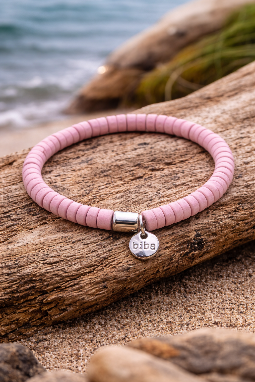 Armband elastisch mit kleine Holzperlen in verschiedene Farben Natur Biba