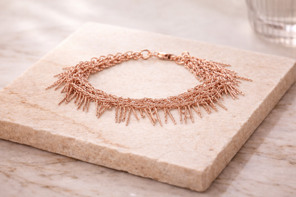 Armband "Spikes" Charleston Stil Rosé-gold, Gun Metal Silberfarben Nickelfrei Biba