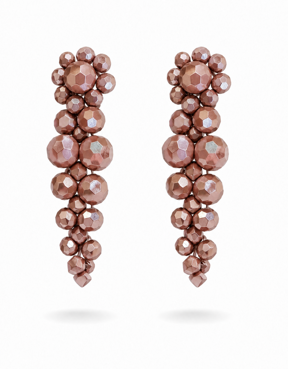 Biba Ohrhänger Crystal-Steinchen Bronze Taupe Rot Elegant Chic