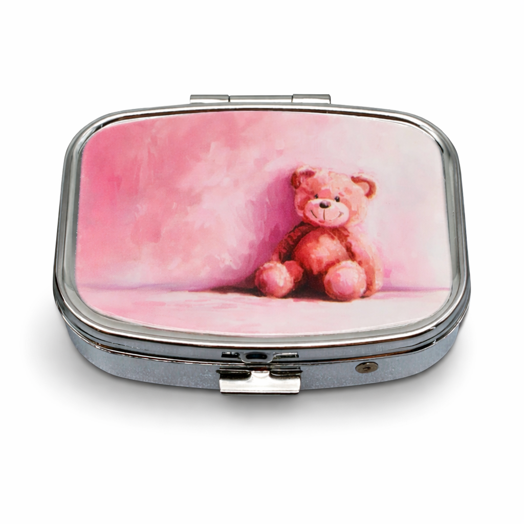 Pillendöschen Medikamentenbox Pillenbox 2 Kammern Bärchen Teddybär