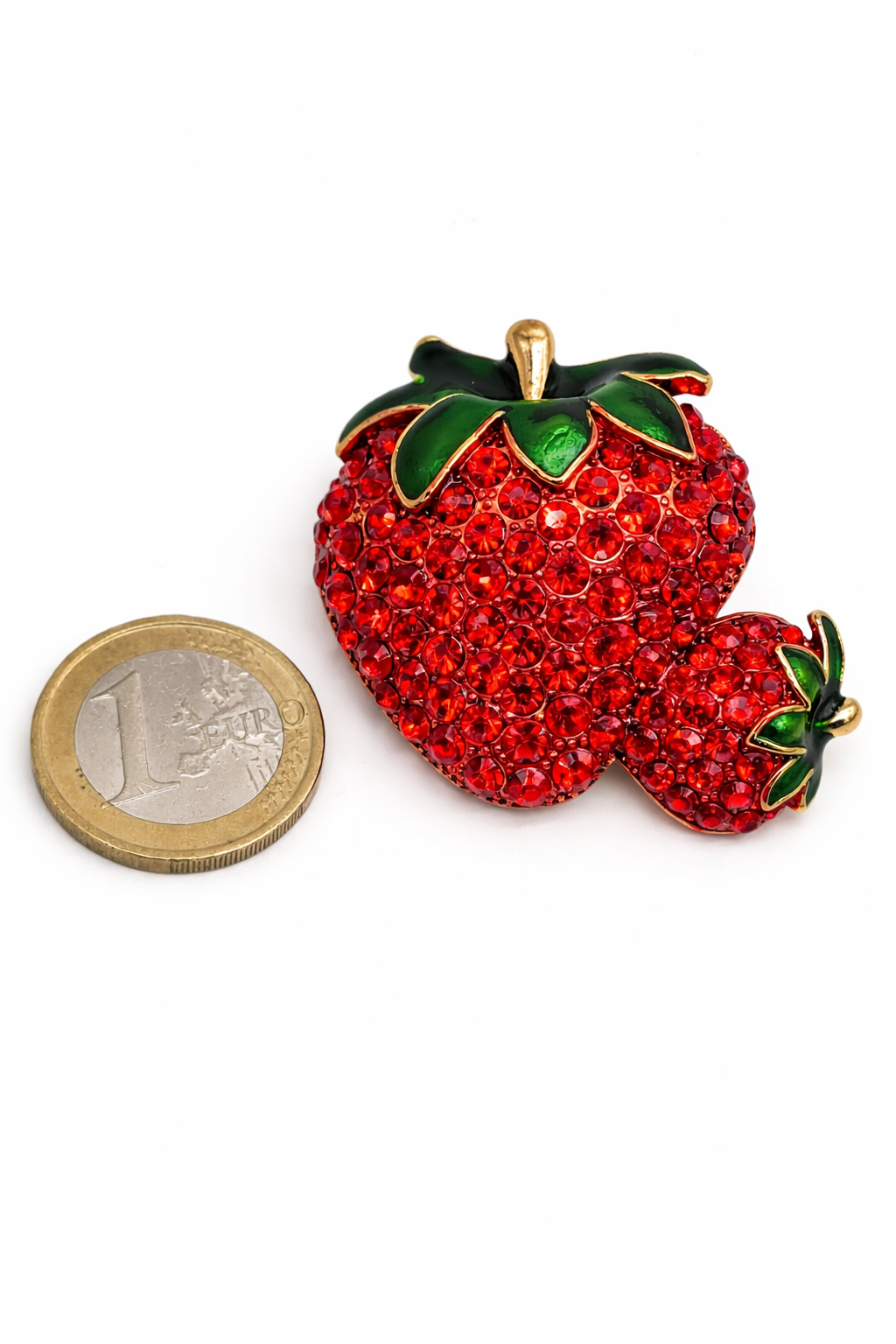 Brosche Erdbeerzeit Erdbeere Rot Obst Frühling Sommer Modeschmuck