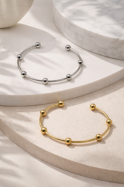 Armreif Silber- Goldfarben nickelfrei Verzierungen elegant Trend Cosmos