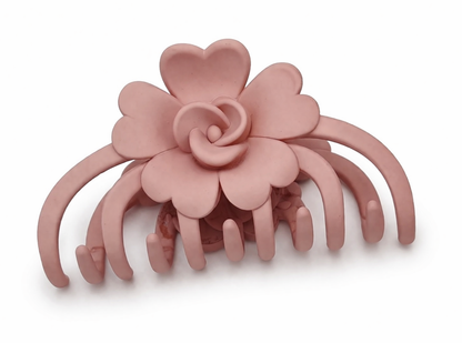 Haarklammer Haarschmuck Blume Braun Jeans Rosa Altrosa Yehwang