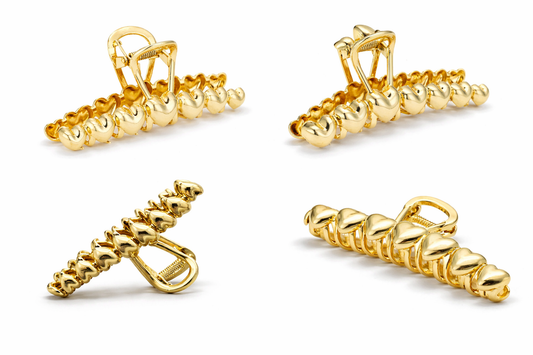 Haarklammer Goldfarbenen Herzen Haarschmuck Stabil Michelle Bijou