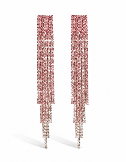 Ohrhänger Ohrringe Strass Pink Party Nickelfrei Sommer Urlaub Yehwang
