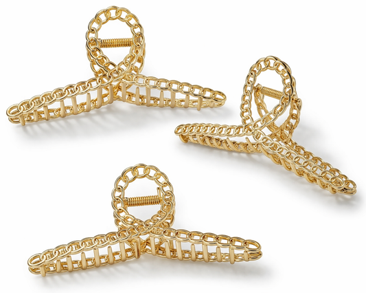 Haarklammer Anna Goldfarbe Metall Kette Design Yehwang