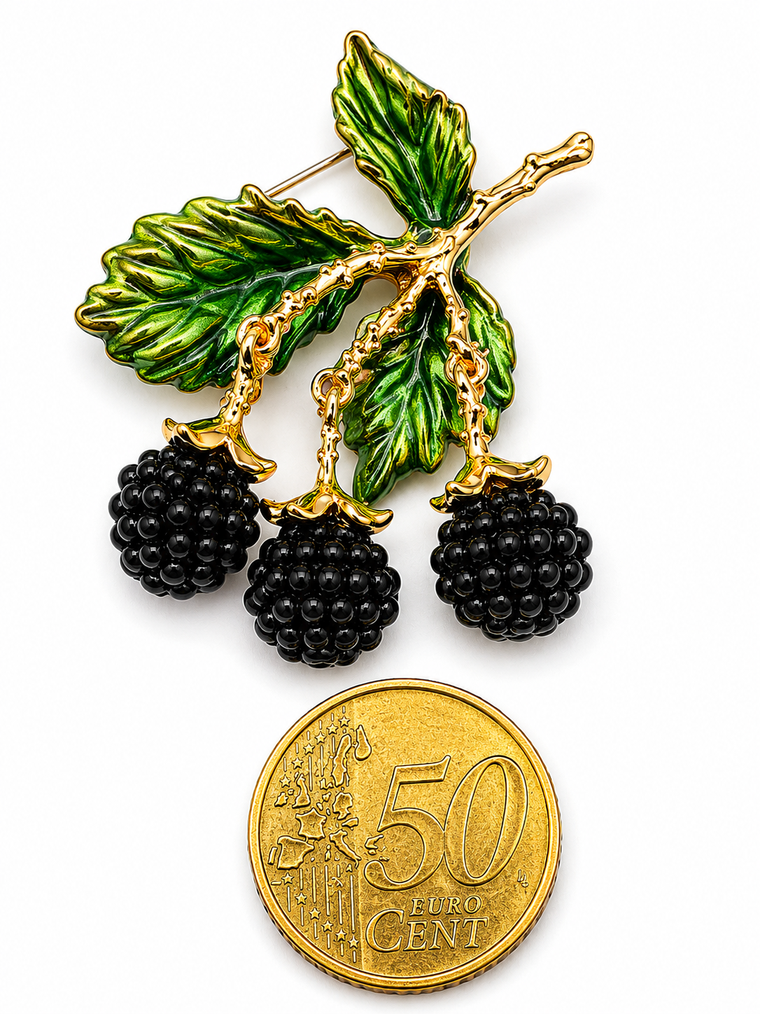 Brosche Trauben Ananas Brombeeren Beeren Himbeeren Obst