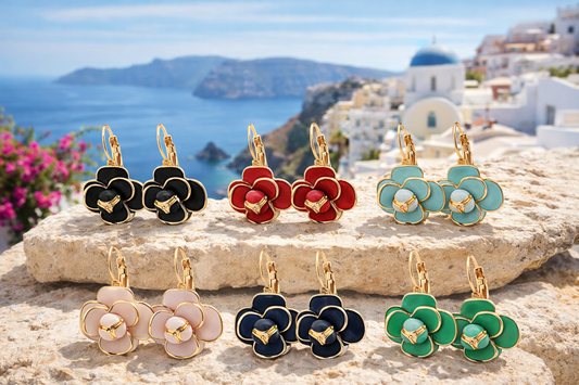 Ohrringe Blütenohrringe Ohrhänger Nickelfrei Blumen Natur garten Kamelie Amorino