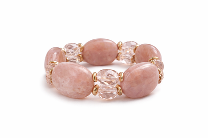 Armband Stretch Altrosa Marmor- Look Stylisch Modern Nickelfrei Romantisch Yehwang