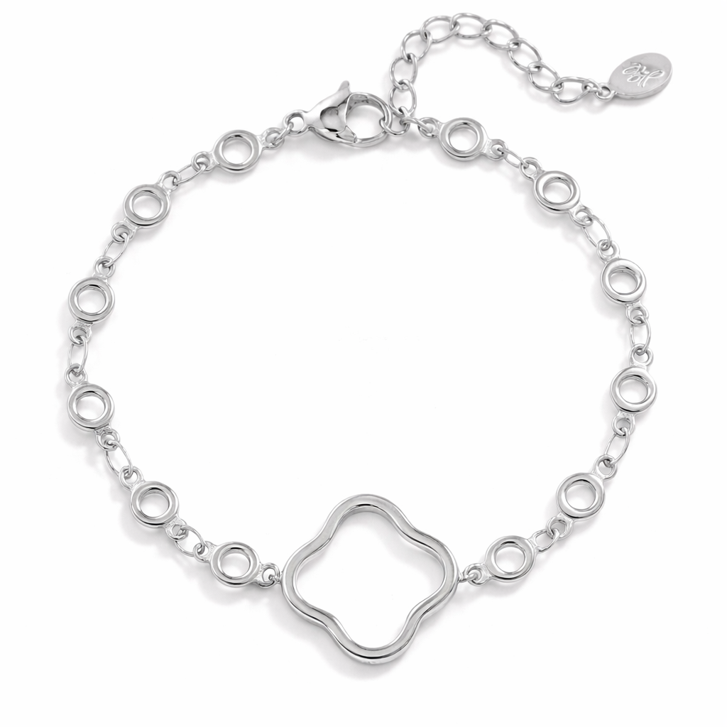 Armband Glücksarmband Kleeblatt Silberfarben Nickelfrei Yehwang