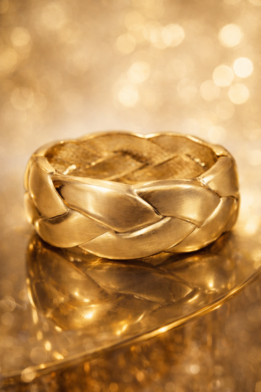 Armband Klapp-Armband Matt Goldfarben Geflochten kombinierbar Cosmos